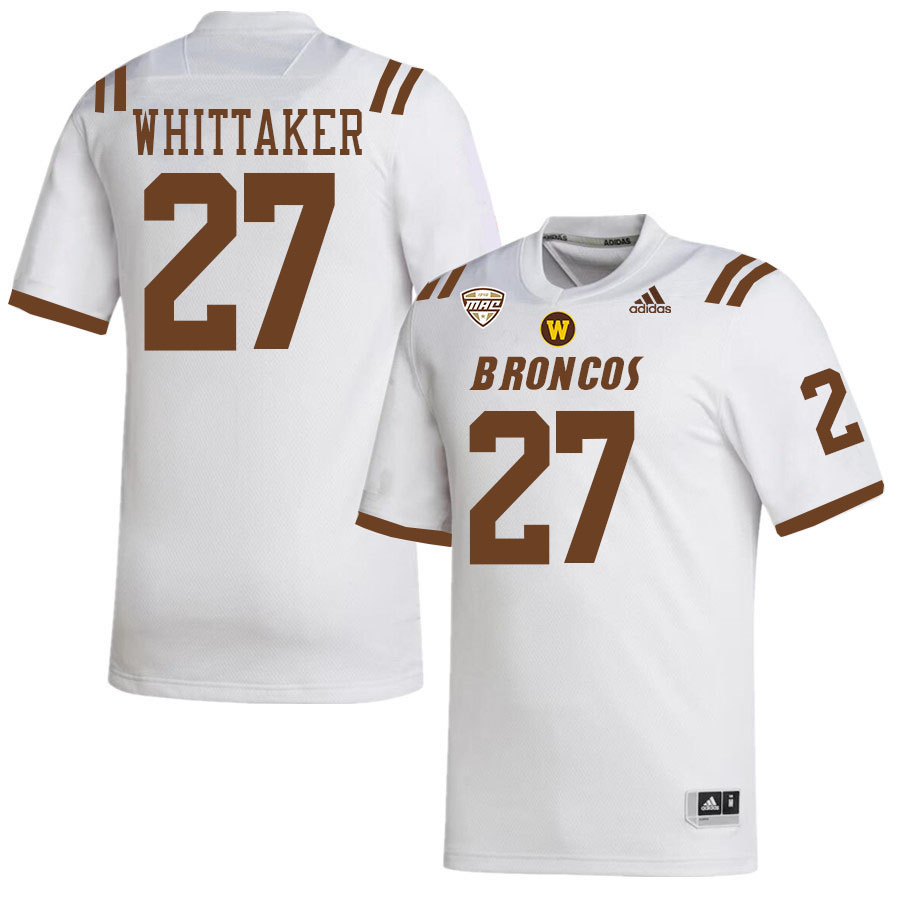 #27 Jalen Whittaker Western Michigan Broncos College Football Jerseys Stitched-White